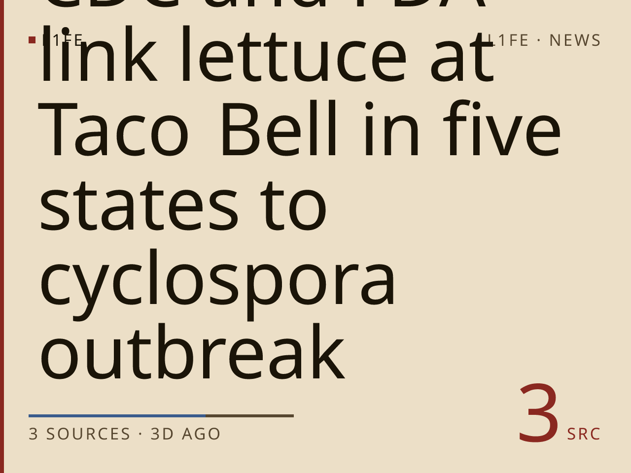 CDC and FDA link lettuce at Taco Bell in five states to cyclospora outbreak