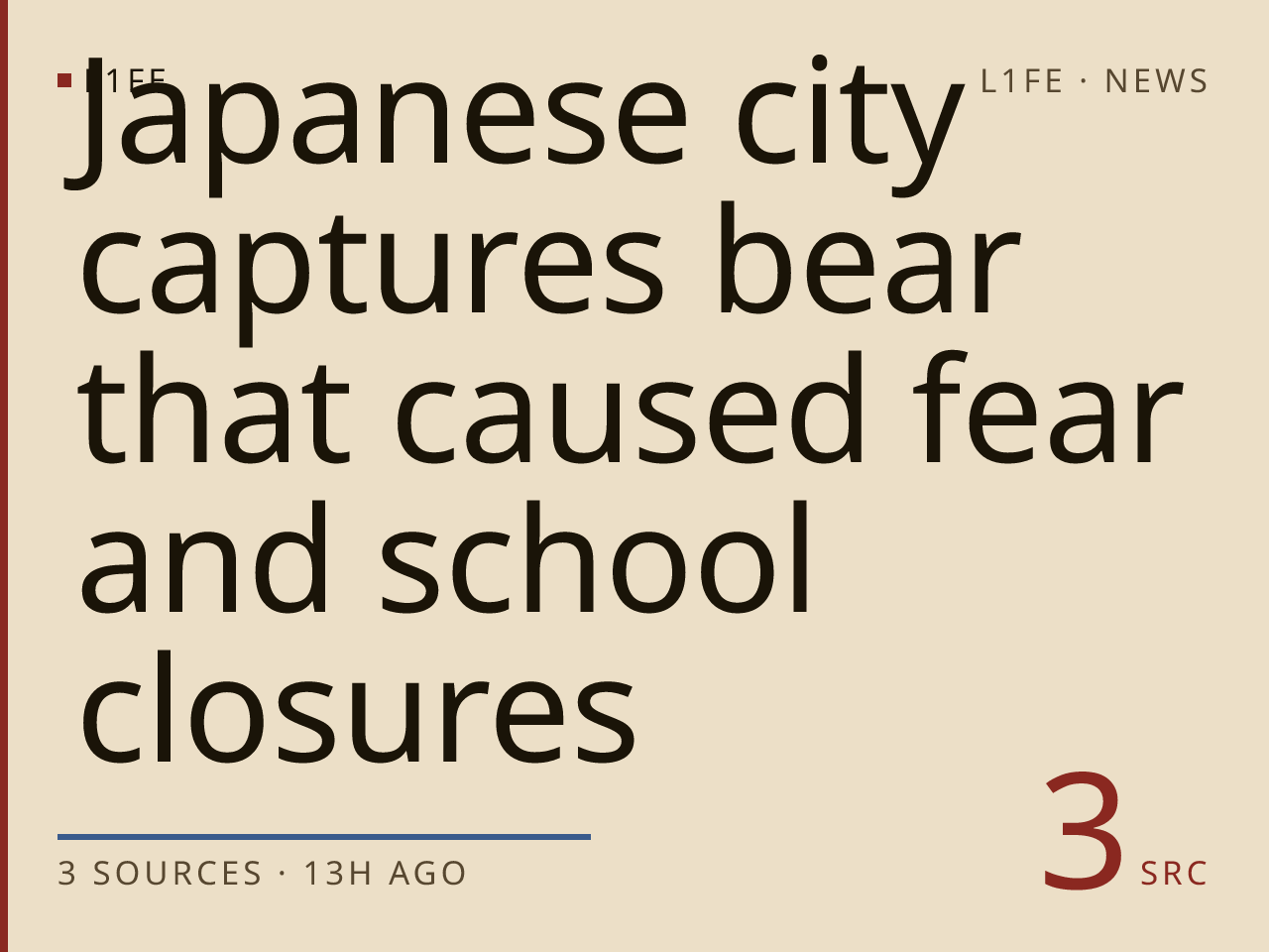 Japanese city captures bear that caused fear and school closures
