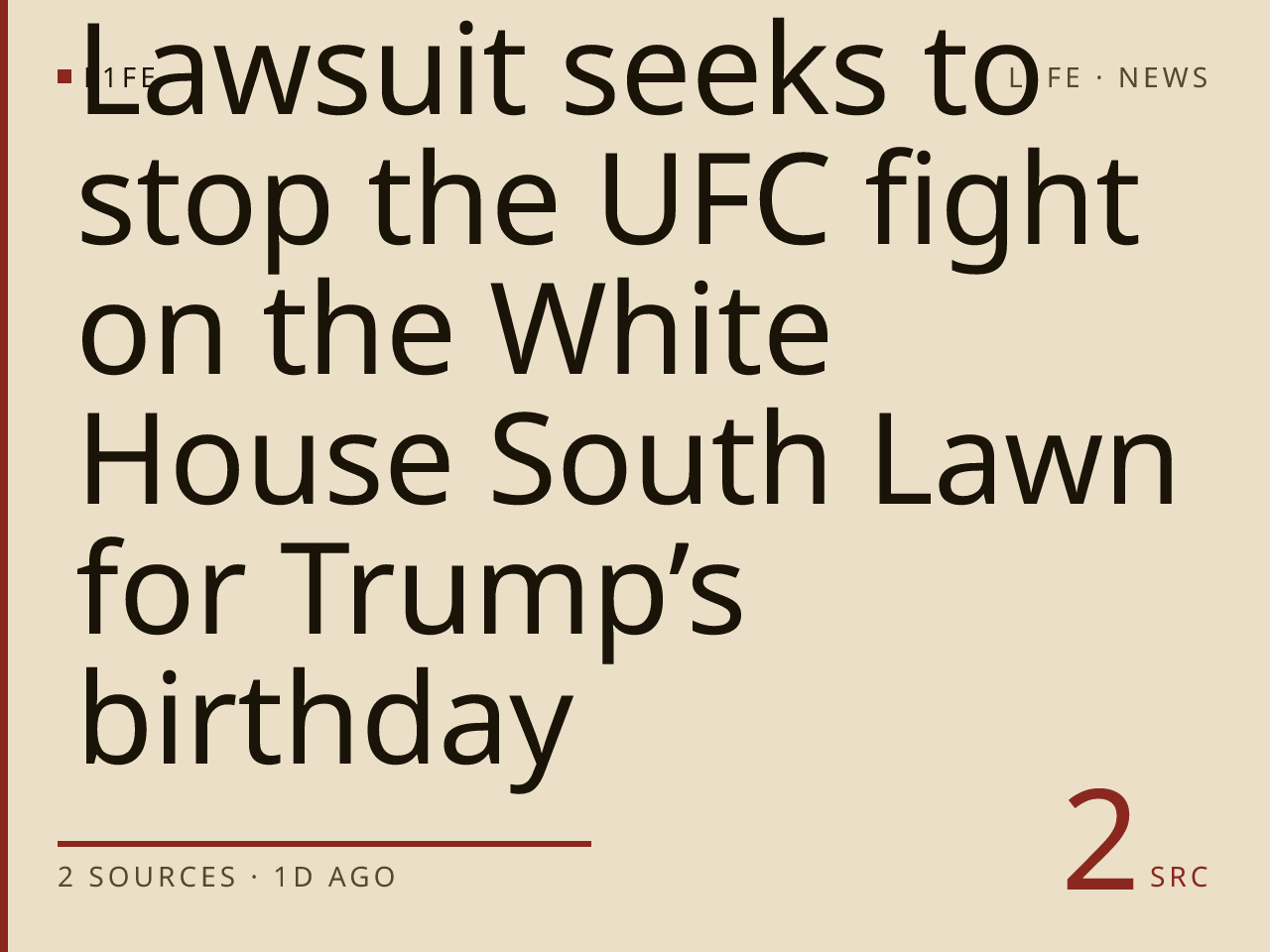 Lawsuit seeks to stop the UFC fight on the White House South Lawn for Trump’s birthday