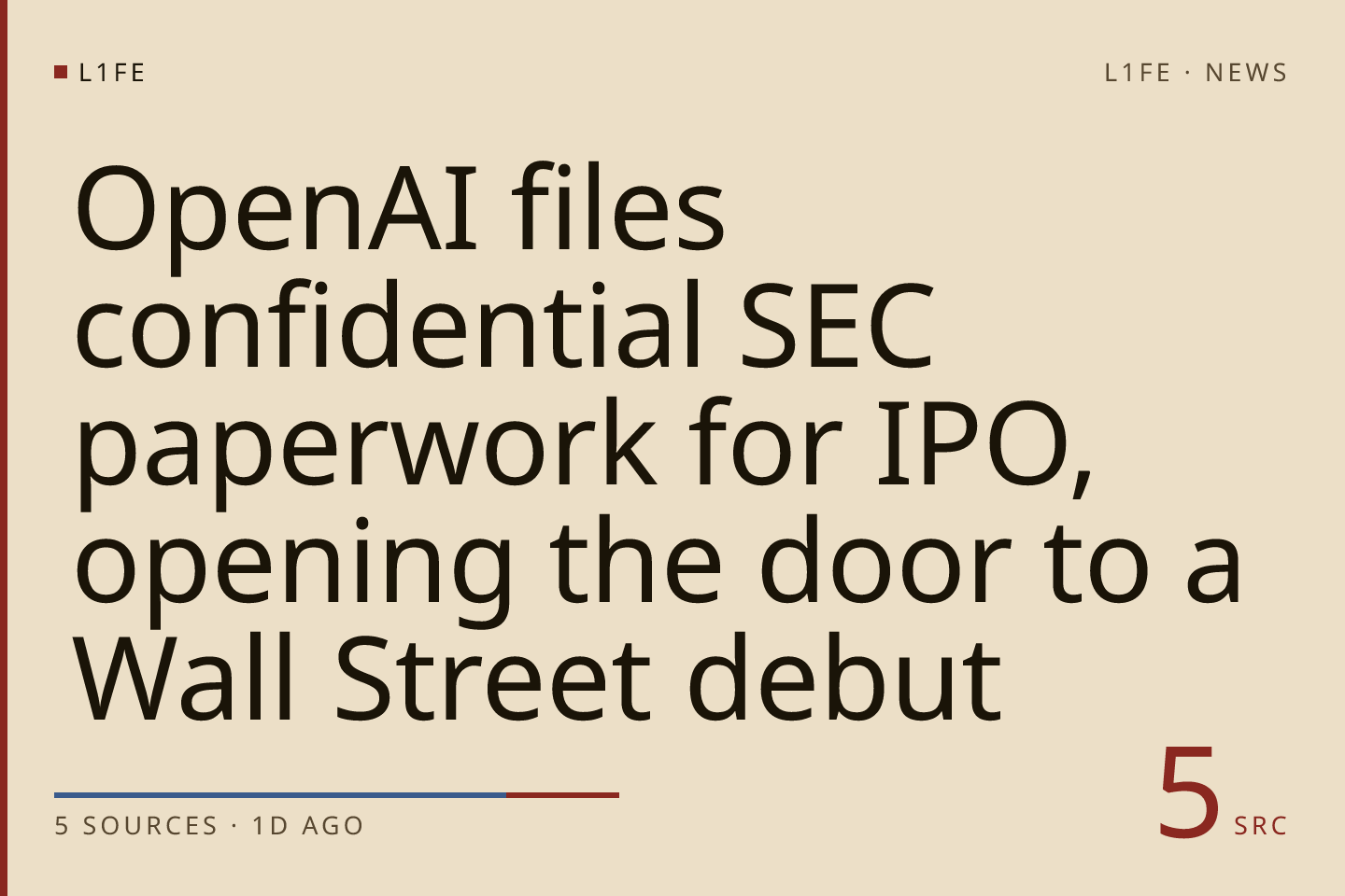 OpenAI files confidential SEC paperwork for IPO, opening the door to a Wall Street debut
