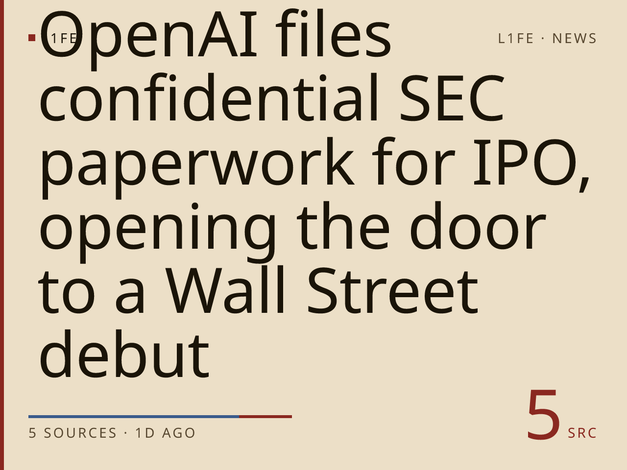 OpenAI files confidential SEC paperwork for IPO, opening the door to a Wall Street debut