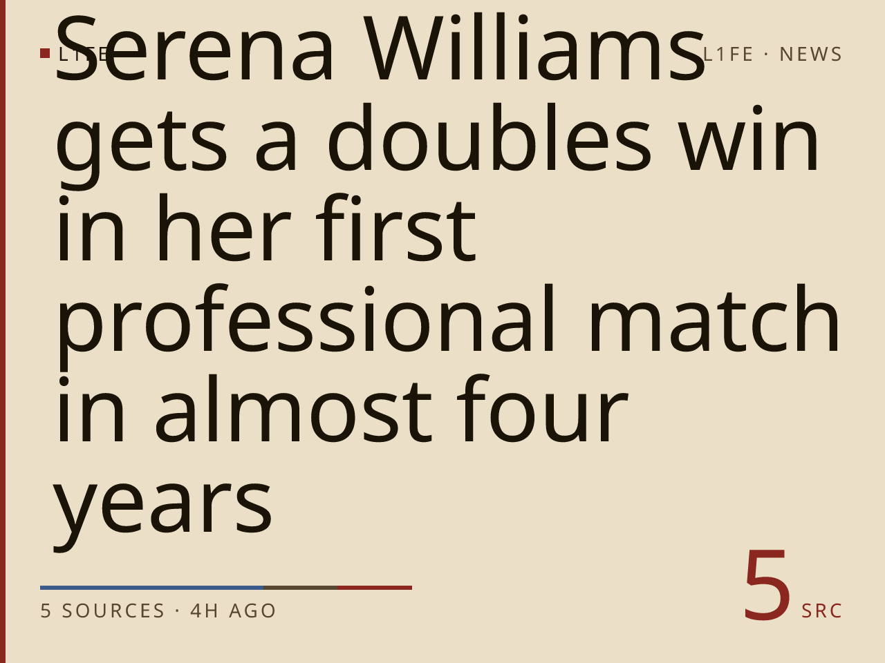 Serena Williams gets a doubles win in her first professional match in almost four years