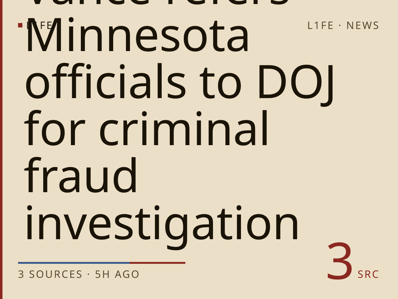 Vance refers Minnesota officials to DOJ for criminal fraud investigation